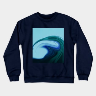 Blue Abstract Marble Paint Art Crewneck Sweatshirt